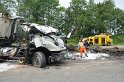 LKW umgestuerzt A 1 Rich Saarbruecken P223